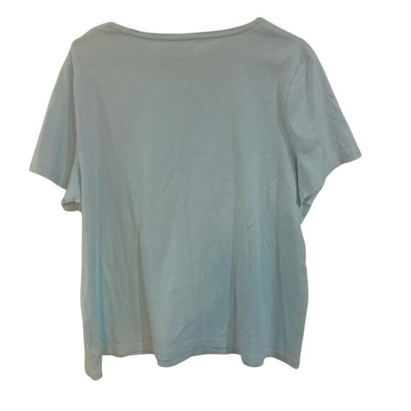 Talbots plus size 2XL 100% cotton short sleeve light blue - Picture 3 of 3
